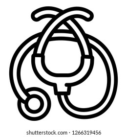 Stethoscope tool icon. Outline stethoscope tool vector icon for web design isolated on white background