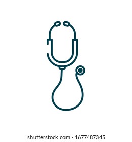 icono de herramienta de estetoscopio sobre fondo blanco, estilo de línea, ilustración vectorial