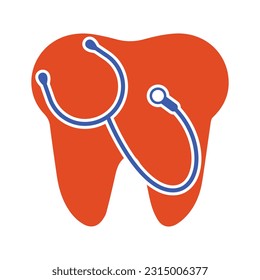 Stethoscope and tooth vector templete