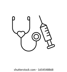 Stethoscope, toy icon. Simple line, outline vector elements of plaything icons for ui and ux, website or mobile application