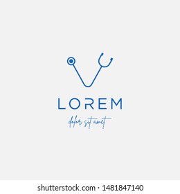 Stethoscope v letter logo vector design