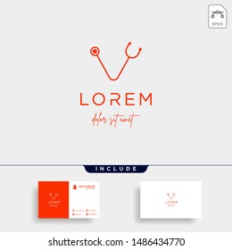 Stethoscope v letter logo vector design icon