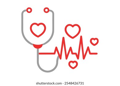 stethoscope vector art illustration icon