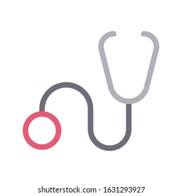 stethoscope vector color line icon 
