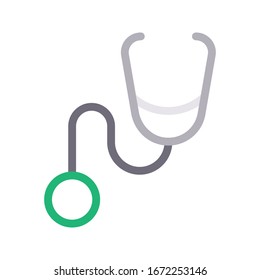 stethoscope vector color line icon 