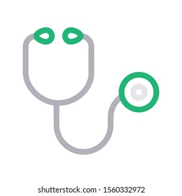 stethoscope vector colour line icon 
