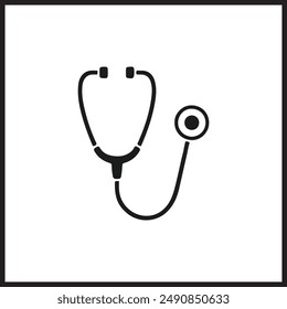 Stethoscope Vector, Drawing. Stethoscope Sign, Symbol. Doctor Gadget, Tool.