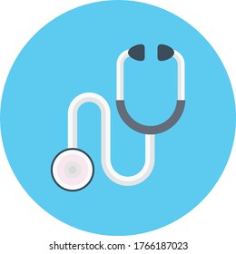 stethoscope vector flat color icon