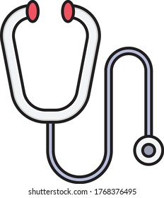 stethoscope vector flat color icon 