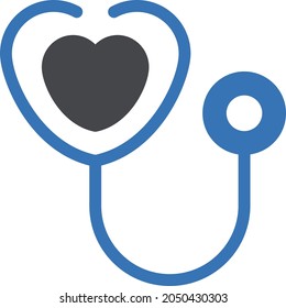 stethoscope vector glyph colour icon