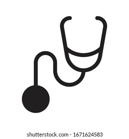 stethoscope vector glyph flat icon 