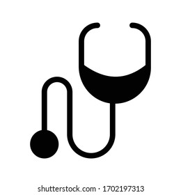 stethoscope vector glyph flat icon 