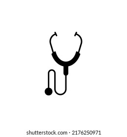Stethoscope vector icon, diagnostic symbol. Doctor item, hospital pictogram, flat vector sign isolated on white background.