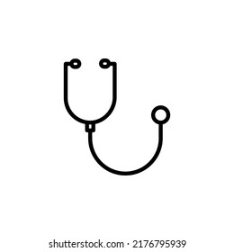 Stethoscope vector icon, diagnostic symbol. Doctor item, hospital pictogram, flat vector sign isolated on white background.