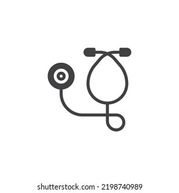 Stethoskop-Vektorsymbol. volles Flachzeichen für mobiles Konzept und Webdesign. Medizinisches Stethoskop-Symbol Symbol, Logo-Abbildung. Vektorgrafik