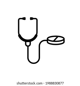 Diseño de ilustración de icono de Stethoscope Vector