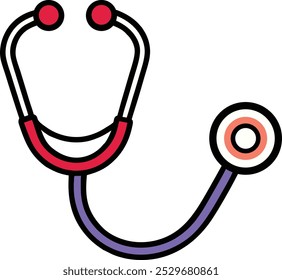 Stethoscope Vector Icon Illustration. Flat Cartoon Style.