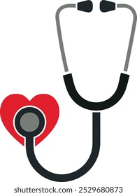 Stethoscope Vector Icon Illustration. Flat Cartoon Style.