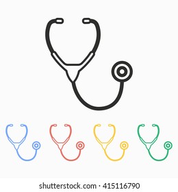 Stethoscope  vector icon. Illustration isolated on white  background for graphic and web design.
