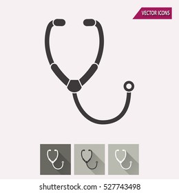 Stethoscope vector icon. Illustration isolated for graphic and web design.