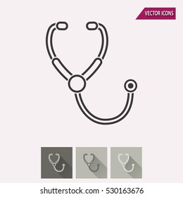 Stethoscope vector icon. Illustration isolated for graphic and web design.