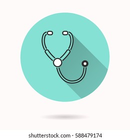 Stethoscope vector icon. Illustration isolated for graphic and web design.