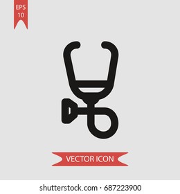  Stethoscope vector icon, illustration symbol