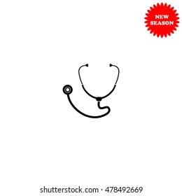 Stethoscope vector icon isolated on white background.