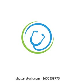 Stethoscope vector icon logo design. Health checkup tool vector icon.