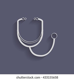 stethoscope vector icon. medical equipment