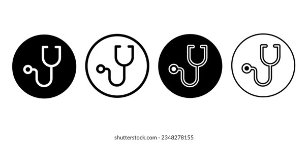 Stethoscope vector icon set. Doctor, medical symbol