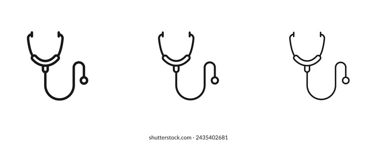Stethoscope Vector Icon Set. Health Check vector symbol for UI design.