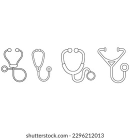 Stethoscope vector icon set, medicine illustration symbol collection. doctor sign. hospital logo.