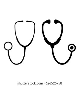 Stethoscope vector icon set on white background