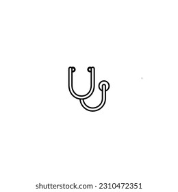 Stethoscope vector icon symbol illustration isolated editable stroke