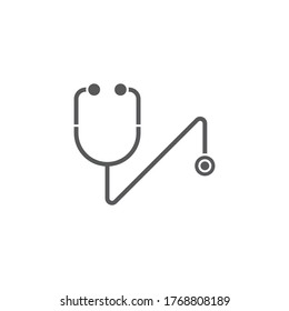 Stethoscope vector icon symbol medical equipment isolated on white background