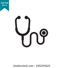 stethoscope vector icon in trendy flat design 