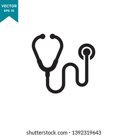 stethoscope vector icon in trendy flat design 