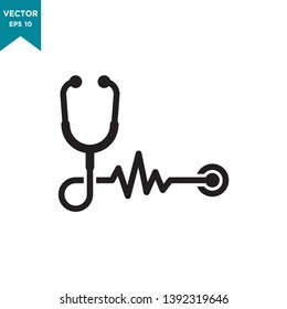 stethoscope vector icon in trendy flat design 