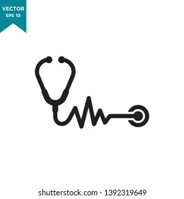 stethoscope vector icon in trendy flat design 
