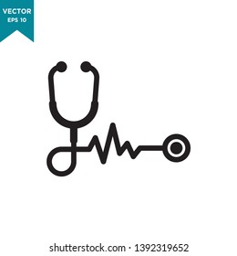 stethoscope vector icon in trendy flat design 