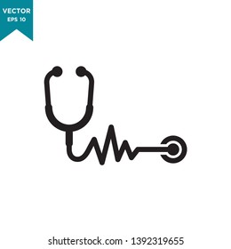 stethoscope vector icon in trendy flat design 