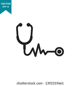 stethoscope vector icon in trendy flat design 