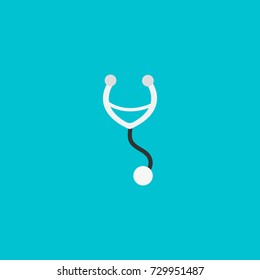 stethoscope vector icon in turquoise background