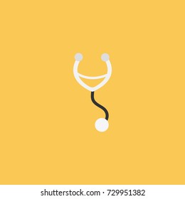 stethoscope vector icon in yellow background
