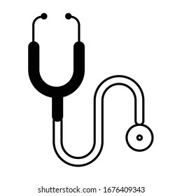 Stethoskop-Vektorillustration-Illustration auf Schwarz-Weiß. Icon für Webseiten und mobile Anwendungen.