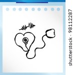  stethoscope  vector illustration doodle