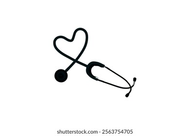 Stethoscope Vector Illustration for Healthcare Design. Medicine and healthcare, cardiology, pharmacy, drugstore, Pulse, Heart Health, Nurse, doctor instrument and medical education.