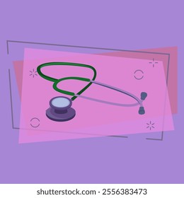 Stethoscope vector illustration. Heartbeat, pulse, medical exam. Medical items concept. Vector illustration can be used for topics like medicine, clinic, healthcare