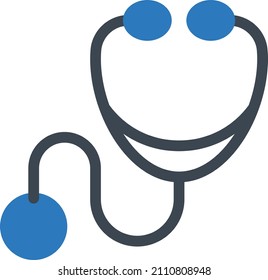 ilustración del vector de estetoscopio en un fondo transparente. Símbolos de calidad premium. Icono vector glifos para concepto y diseño gráfico.